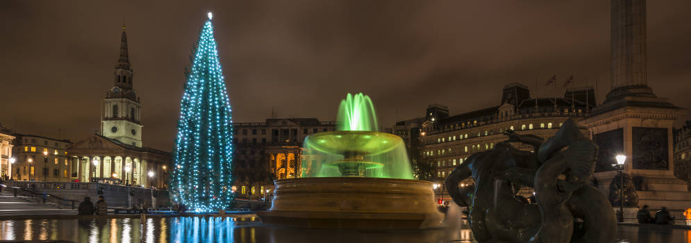Kerst op Trafalgar Square in Londen