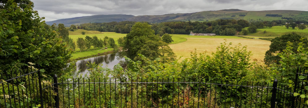 Ruskin's View vanuit Kirkby Lonsdale in Cumbria, Engeland