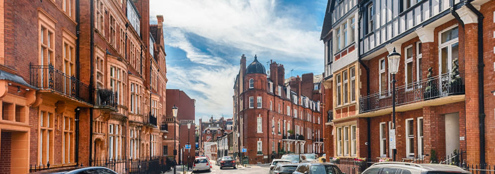 De buurt Knightsbridge in Londen