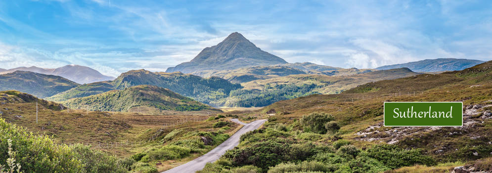 De bergen van Sutherland in Noord Schotland