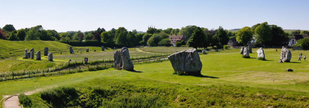 De steencirkel van Avebury in Wiltshire, Engeland