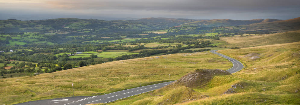 Black Mountain Pass in de Brecon Beacons, Wales