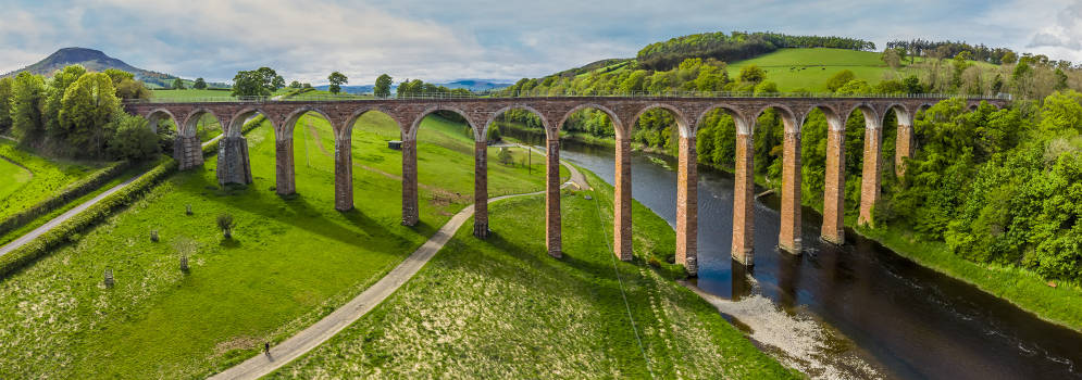 Leaderfoot Viaduct, spoorwegviaduct in zuid Schotland