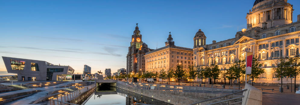 De havenstad Liverpool in Engeland